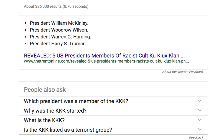 Presidents In The Ku Klux Klan